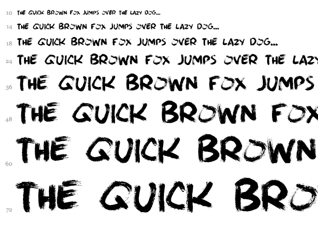 Brushie Brushie font waterfall